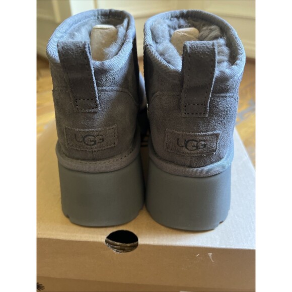 UGG CLASSIC ULTRA MINI NEW HEIGHTS Gray SUEDE WOMEN'S BOOTS US SIZE 10 NIB! - Picture 7 of 11